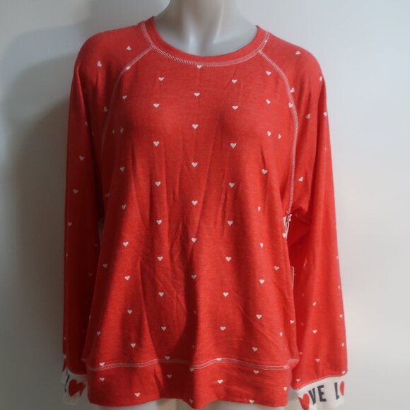 NWT Womens P. J Salvage Red, White Hearts Sweater L - Picture 2 of 6